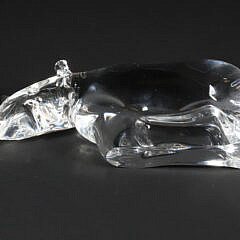 Signed Steuben Clear Crystal Rhinoceros