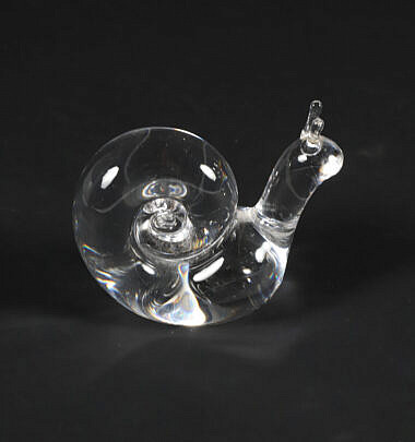 Signed Steuben Clear Crystal Snail