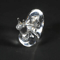 Signed Steuben Clear Crystal Snail Designed by George Thompson 1949