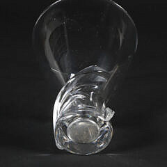 Signed Steuben Clear Crystal Vase with Spiral Base