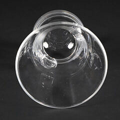 Signed Steuben Clear Crystal Vase with Applied Finger Grips