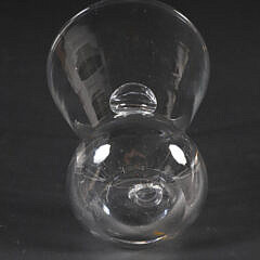 Signed Steuben Clear Crystal Vase with Applied Finger Grips