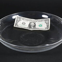 Signed Steuben Clear Crystal Shallow Fruit Bowl