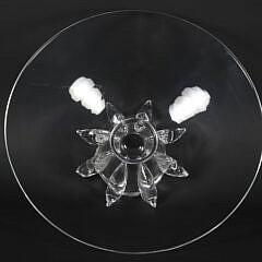Signed Steuben Clear Crystal Large Footed Centerpiece Bowl Designed by Donald Pollard, circa 1961