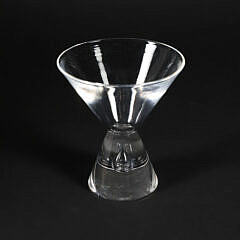 Set of 11 Signed Steuben Martini Glasses Designed by George Thompson