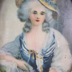 Miniature Portrait of Elizabeth of France in Antique Ivory and Tortoiseshell Frame, 19th Century