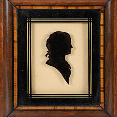 Pair of Miniature Reverse Paintings on Glass of Abraham and Mary Todd Lincoln, 19th Century