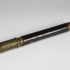 Miniature Brass Leather Wrapped Spyglass with Inscription "Secretan a Paris"