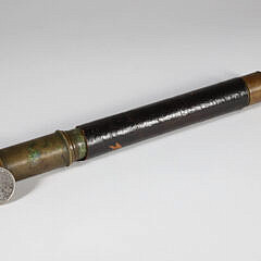 Miniature Brass Leather Wrapped Spyglass with Inscription “Secretan a Paris”