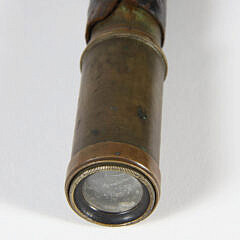 Miniature Brass Leather Wrapped Spyglass with Inscription “Secretan a Paris”