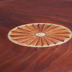 Mahogany Multi-Wood Inlaid Silver Plated Gallery Serving Tray