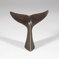 Vintage Bronze Whale’s Tail Paper Weight