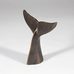Vintage Bronze Whale’s Tail Paper Weight