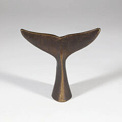 Vintage Bronze Whale’s Tail Paper Weight