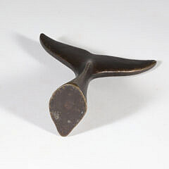 Vintage Bronze Whale’s Tail Paper Weight