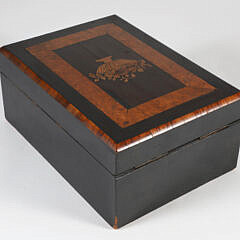 Maple and Burlwood Inlaid Lift Top Storage Box, 19th Century