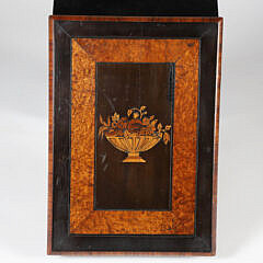 Maple and Burlwood Inlaid Lift Top Storage Box, 19th Century
