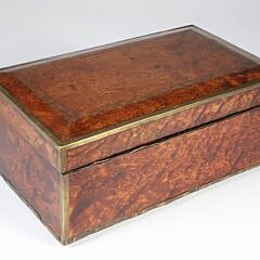 Burlwood and Brass Trimmed Lift Top Box