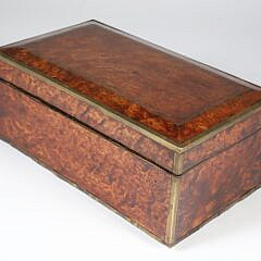 Burlwood and Brass Trimmed Lift Top Box