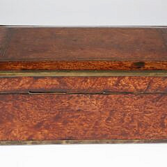 Burlwood and Brass Trimmed Lift Top Box