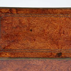 Burlwood and Brass Trimmed Lift Top Box
