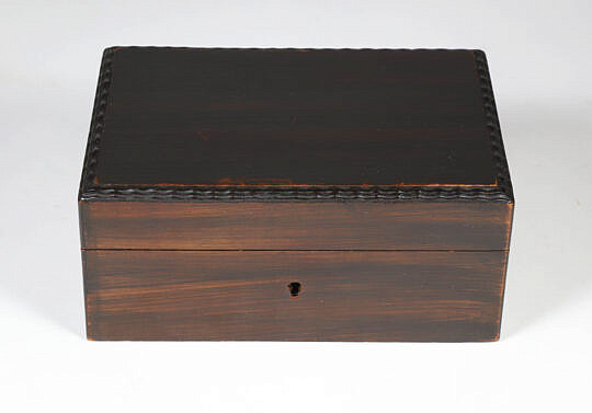 Grain Painted Lift Top Box 19th Century