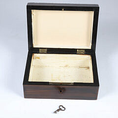 Miniature Grain Painted Lift Top Box, 19th Century