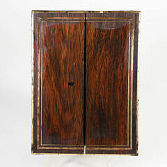 Mahogany and Brass Trimmed Storage Box with Mechanical Opening Lid