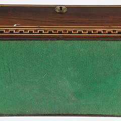 Antique Tropical Wood and Mutil-Wood Inlaid Box with Interior Mirror