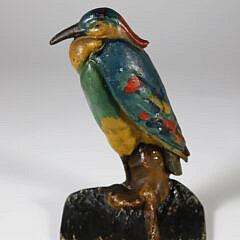 Antique Painted Cast Iron Heron Doorstop