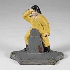 Antique Cast Iron Old Salt at the Helm Doorstop