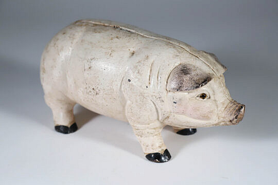 Cast Iron Painted Pig Piggy Bank
