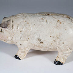 Painted Cast Iron Pig Piggy Bank