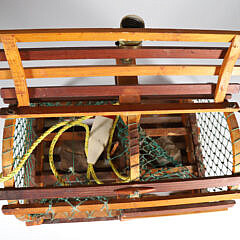 Vintage Folk Art Miniature Lobster Trap Lamp