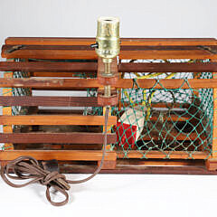 Vintage Folk Art Miniature Lobster Trap Lamp