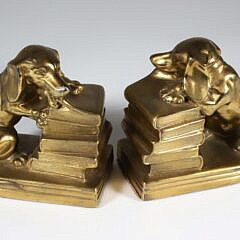 Brass Dachshund Bookends