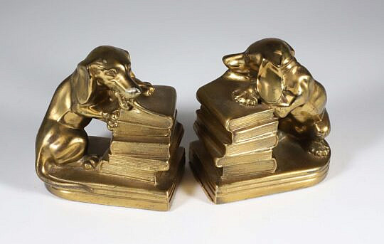 Brass Dachshund Bookends