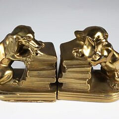 Pair of Brass Dachshund Bookends