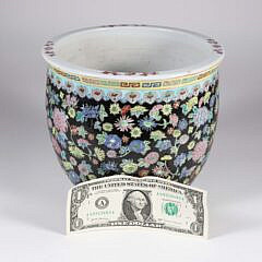 Diminutive Chinese Ceramic Fish Bowl Planter