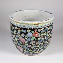 Diminutive Chinese Ceramic Fish Bowl Planter