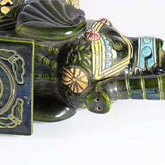 Pair of Decorative Glazed Ceramic Elephant Garden Stools