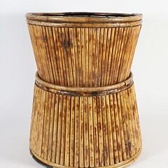 Two Vintage Bamboo Planter Baskets