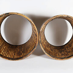 Two Vintage Bamboo Planter Baskets