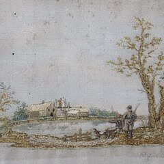 Two Silk Needleworks on Silk, circa 1820s