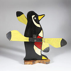 Folk Art Penguin Whirligig, circa 1940s
