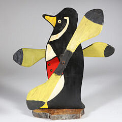 Folk Art Penguin Whirligig, circa 1940s