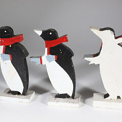 Three Folk Art Penguin Whimsies