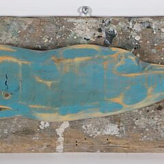 Contemporary Carved and Painted Half Body Sperm Whale on Plank by John Gibson