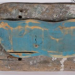 Contemporary Carved and Painted Half Body Sperm Whale on Plank by John Gibson