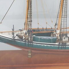 Cased Model of a 2-Masted Sailing Schooner